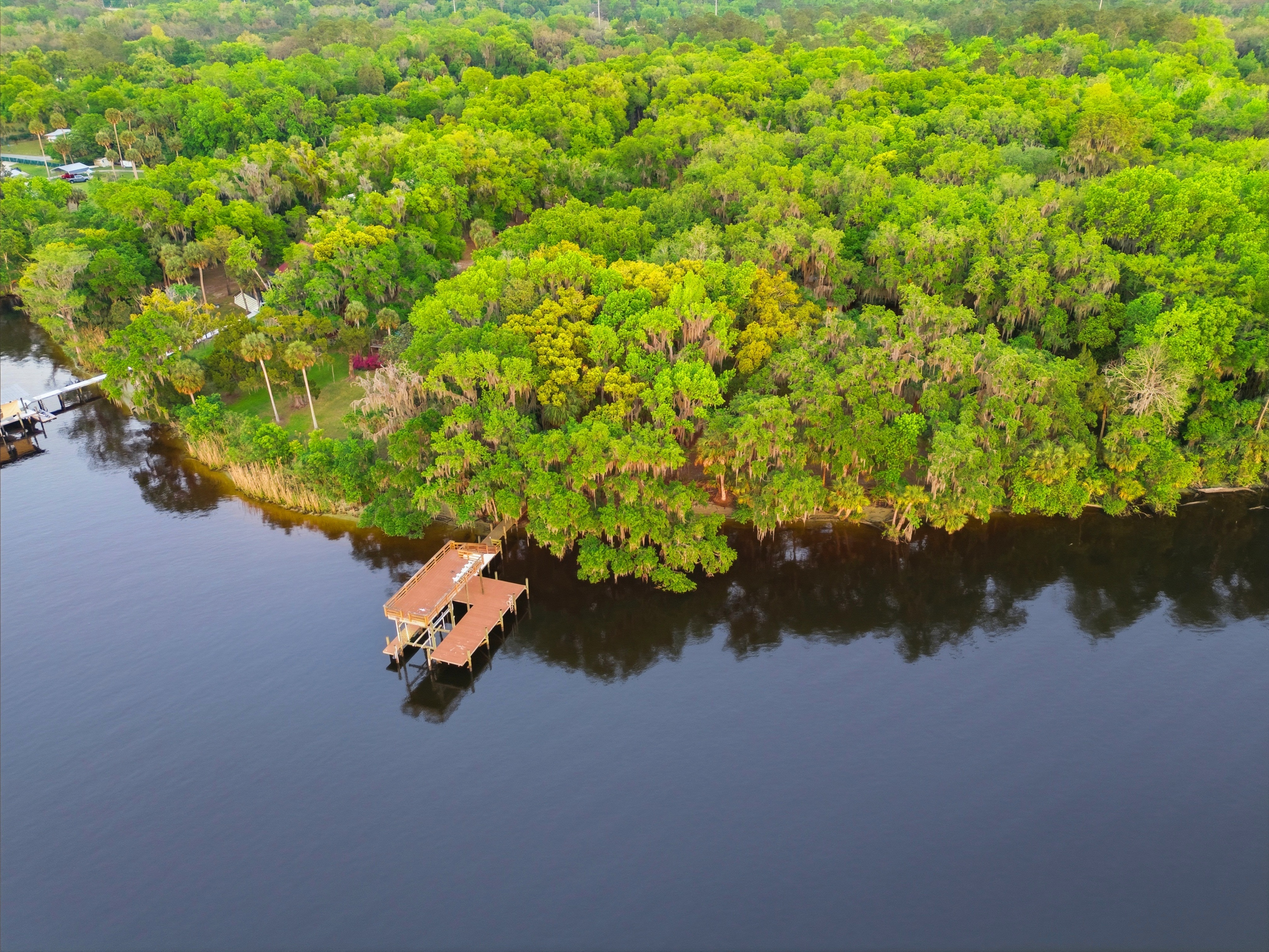 Aerial — property and river